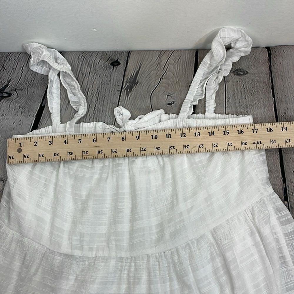 Altar’d State White Ruffled Strap Tired Dress cotton size Large - Picture 9 of 10